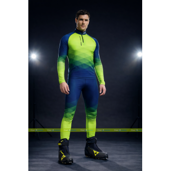 Гоночный комбинезон Victory Code AURORA K blue/lime